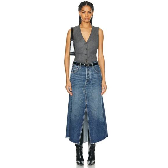 NWT Women's Citizen of Humanity Mina Reworked Denim Skirt in Medium Wash size 24 - Picture 1 of 6